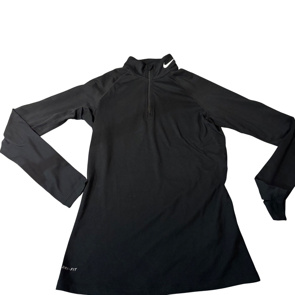 Nike Pro Combat Top Womens‎ S Black Quarter Zip Dri-Fit Long Sleeve Base